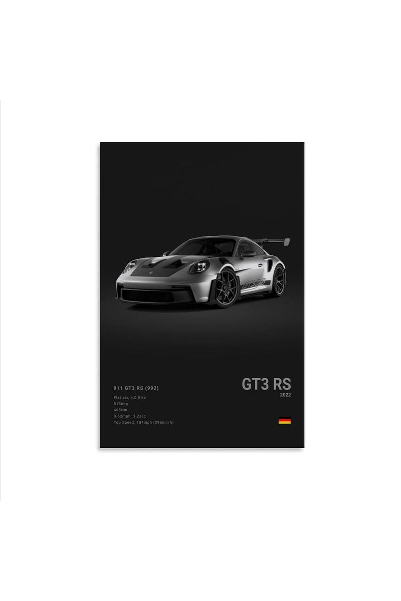 Dujoi Car Poster 911 GT3RS Posters Racing Car Wall Art Vintage Car Posters For Men Car Art Prints 911 Canvas Framed Unframe-style 12x18inch(30x45cm) - Image 1