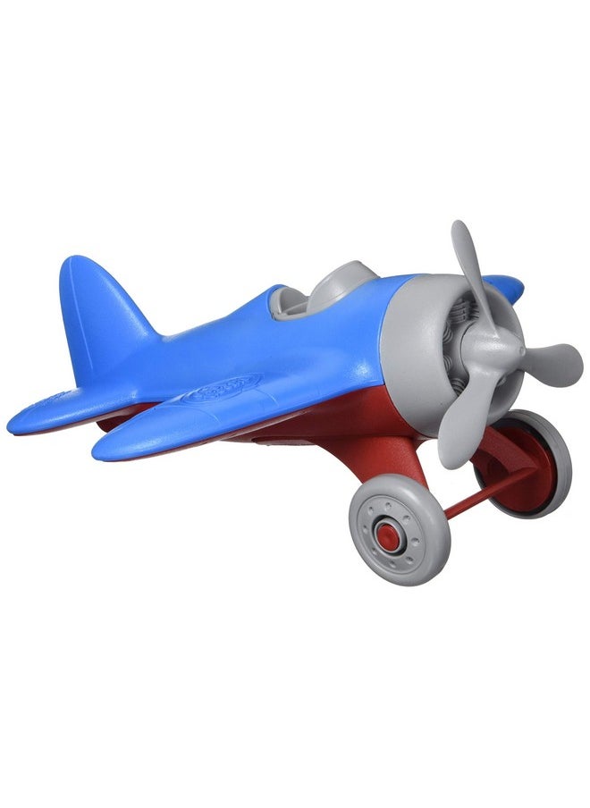 Green Toys Green Toys Airplane, Blue/Red CB - Pretend Play, Motor Skills, Kids Flying Toy Vehicle. No BPA, phthalates, PVC. Dishwasher Safe, Recycled Plastic, Made in USA.  - Image 1