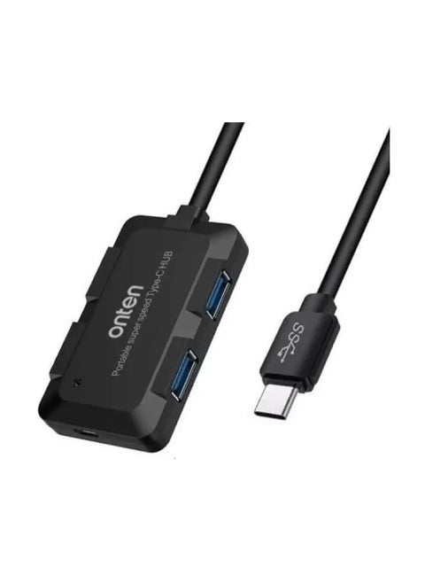 OTN-U9102B Type-C to 4 Port USB 3.0 HUB – Data sync & charge HUB – Up to 5Gbps - With Power input For Mac / PC / Mobile