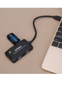 أونتن OTN-U9102B Type-C إلى 4 منافذ USB 3.0 HUB - ما يصل إلى 5 جيجابت في الثانية - مع مدخل طاقة لجهاز Mac / الكمبيوتر الشخصي / الهاتف المحمول  - Image 2