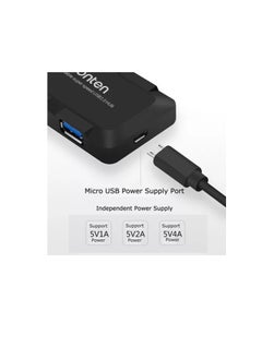 أونتن OTN-U9102B Type-C إلى 4 منافذ USB 3.0 HUB - ما يصل إلى 5 جيجابت في الثانية - مع مدخل طاقة لجهاز Mac / الكمبيوتر الشخصي / الهاتف المحمول  - Image 3