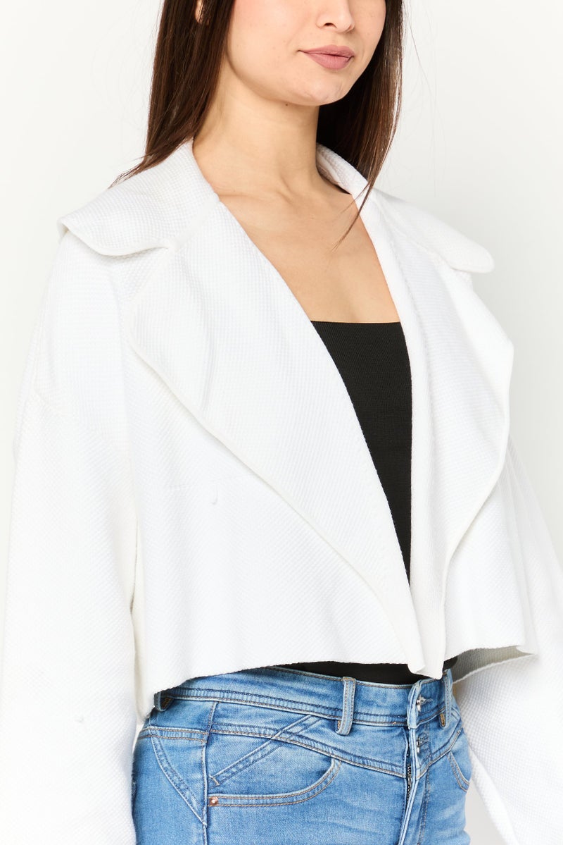 armani كارديغان منسوج للنساء، أبيض - Image 3