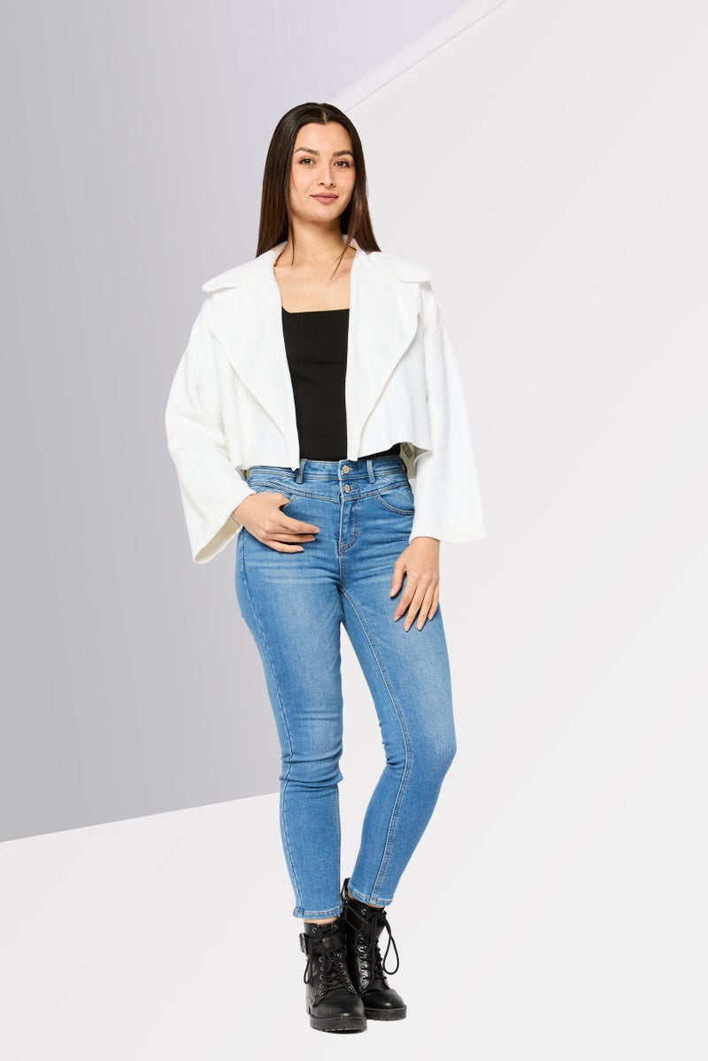 armani كارديغان منسوج للنساء، أبيض - Image 2