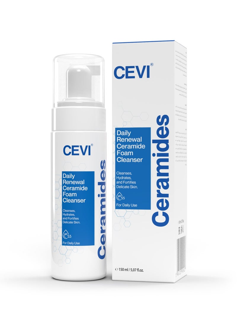 سيفى غسول الوجه الرغوي المجدد اليومي بالسيراميد من سيفي - غسول مرطب ومقوي للوجه، منظف رغوي لطيف للبشرة الحساسة والرقيقة - Image 1