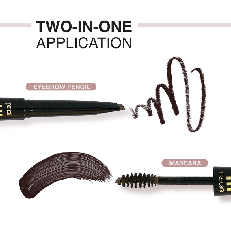 EBIN NEW YORK Secret of Pharaoh Dual Eyebrow Pencil & Mascara Natural Espresso | 2-in-1 Brow Pencil & Gel | Water-Resistant, Long-Lasting, Natural Finish | Vegan & Cruelty-Free - Image 3