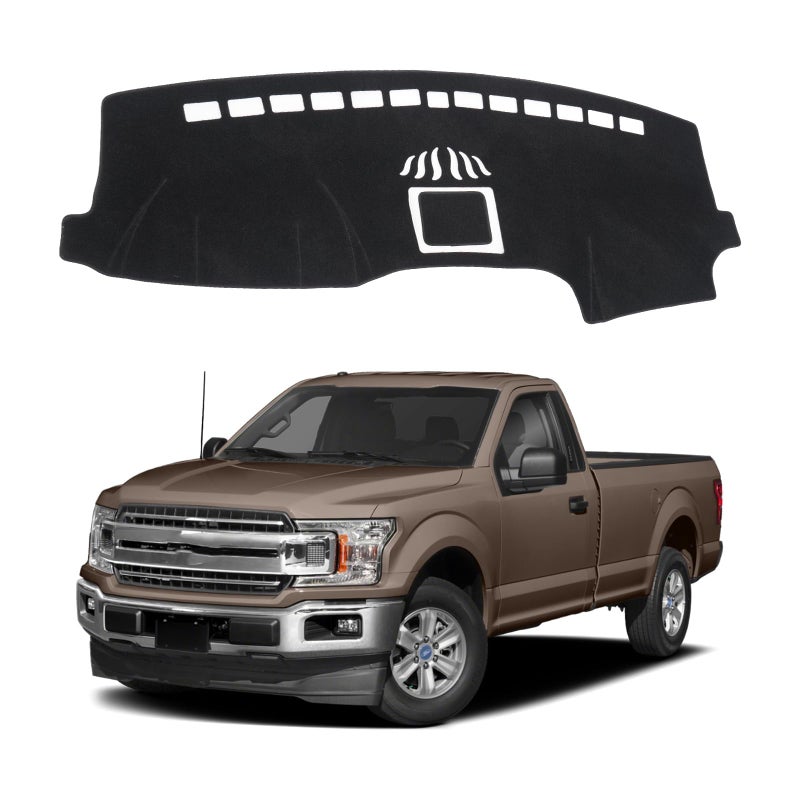 KUST Dash Cover for Ford F150 20152020 Without HUDNot fits for 2018 F150 Dashboard Without Speaker in Center Bin NonSlip Interior Accessories for Ford F150 F150 No Glare Black