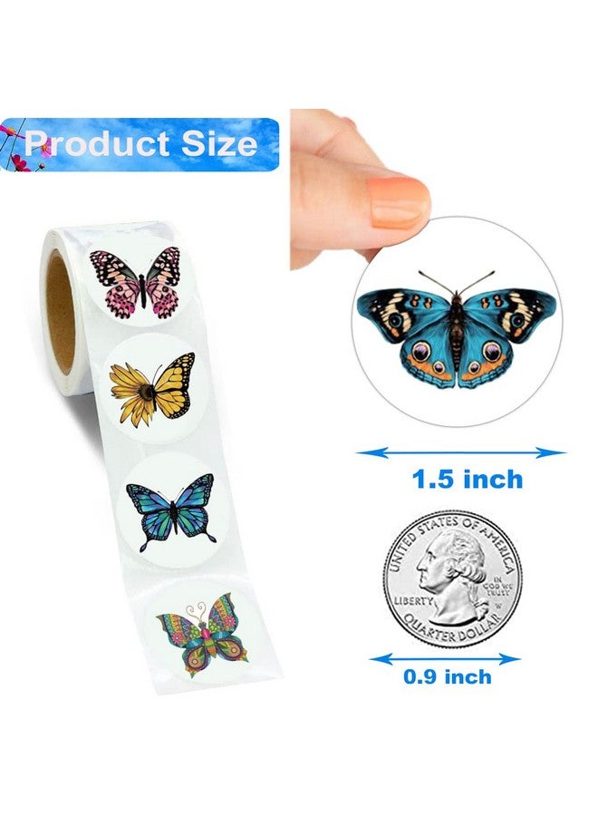 Hohamn 600Pcs Butterfly Stickers Roll For Kids 1.5 Inch Butterfly Stickers Label For Kids Butterfly Party Favors Decoration Envelope Seals - Image 4