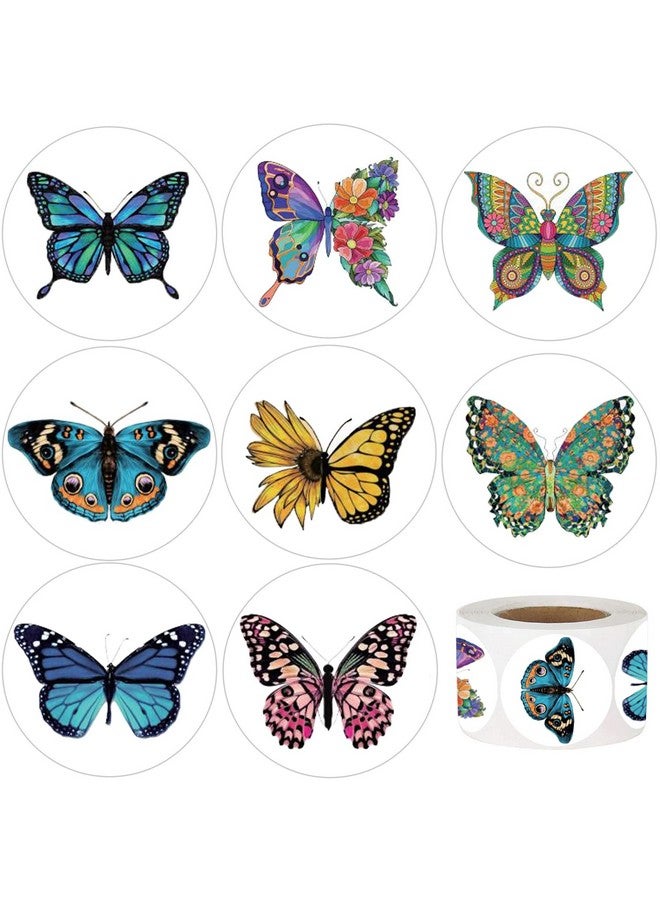 Hohamn 600Pcs Butterfly Stickers Roll For Kids 1.5 Inch Butterfly Stickers Label For Kids Butterfly Party Favors Decoration Envelope Seals - Image 1