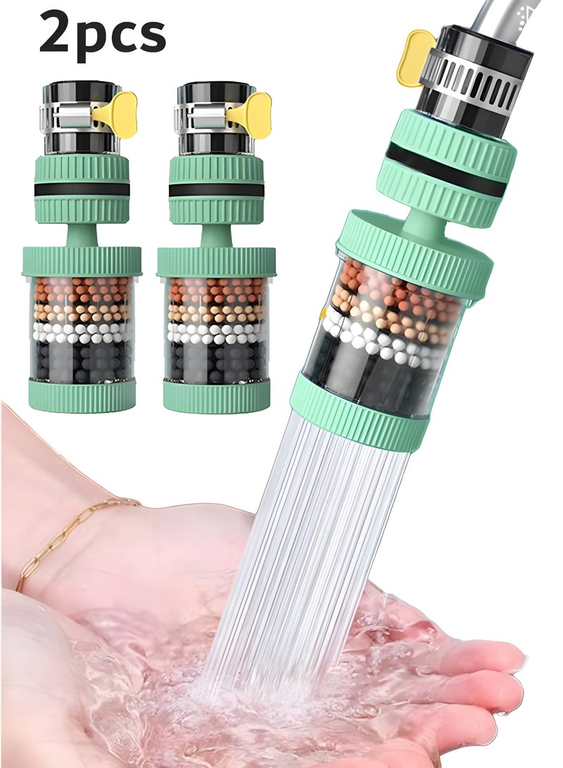 HaHaHai 2PCS Sink Filter Water Faucet, Universal 360 Degree Rotating Sink Filter , 6 Layer Cartridge Activated Carbon Filters,Kitchen Faucet Water Filter for Home Kitchen Bathroom - Image 1