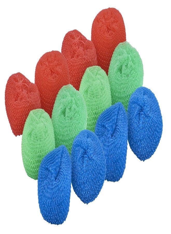Superio Nylon Scouring Pads - Dish Scrubbers, Durable Mesh Scourers for Dishes, Pots, Stoves - 12 Pack (Assorted Colors) - Image 1