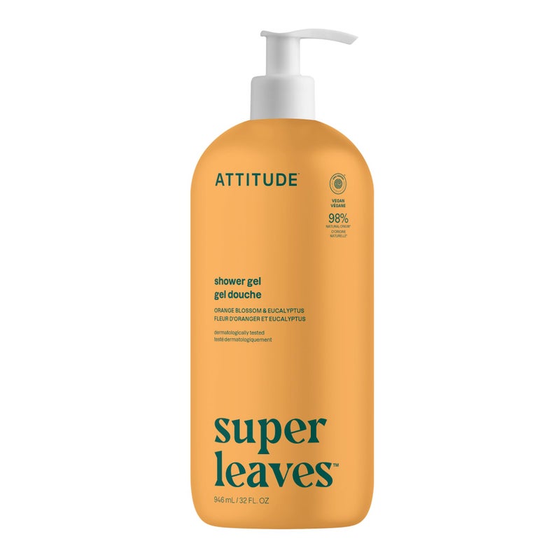 ATTITUDE Body Wash, EWG Verified Shower Gel, Dermatologically Tested, Plant and Mineral-Based, Vegan Personal Care Products, Orange Blossom & Eucalyptus, 32 Fl Oz - Image 1