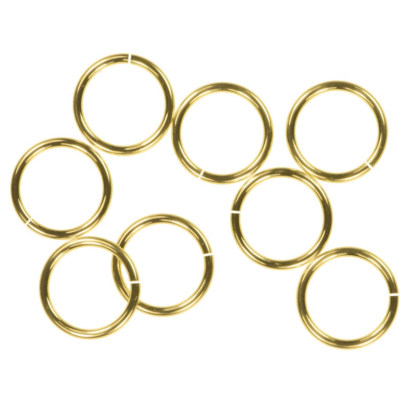 uGems 8 14K Gold Fill Jump Lock Rings 18 Gauge 9mm