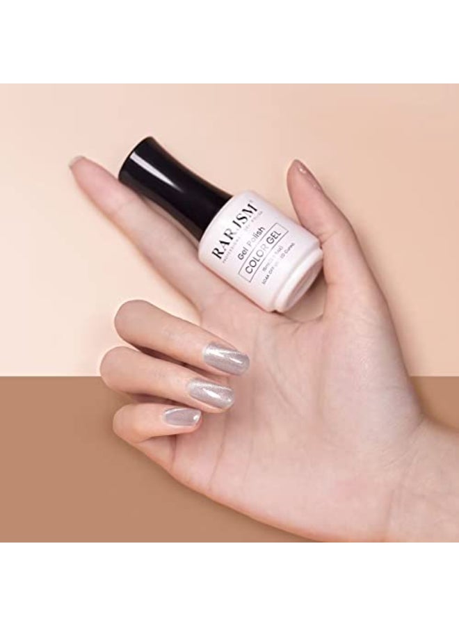 RARJSM Silver Cat Eye Gel Nail Polish 9D Cateye Galaxy Universal Glitter Shimmer Velvet Ice Gel Polish Single Bottle 15ml with Magnetic Stick UV LED Curing Requires Soak Off Home Salon DIY Manicure - Image 4