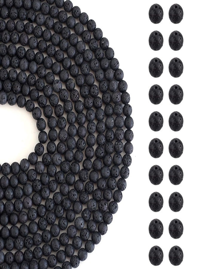 HERZWILD 630Pcs Lava Beads Natural Black Lava Stone Beads Round Lava Stone Beads Natural Gemstone Beads Lava Spacer Beads for Bracelets Necklace Jewelry Making(6mm) - Image 1