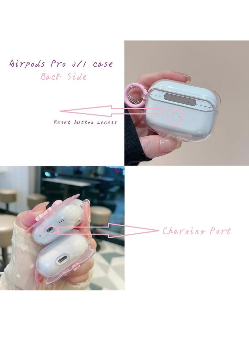 إكس ليفيل لطيف AirPods برو 3 جيل واضحة الحالة، فتاة 3D قوس تصميم ناعم TPU واقية مقاومة للصدمات الجيل الثالث غطاء مع تنظيف القلم وسلسلة المفاتيح الفتيات 2025 - الوردي - Image 5