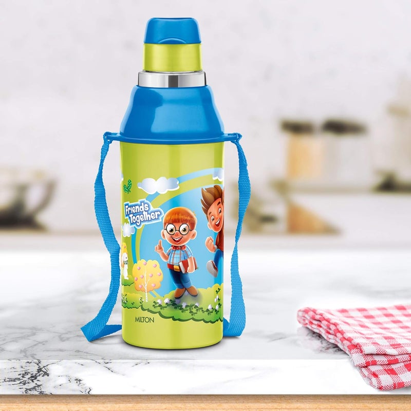 Milton MILTON Kool Steelight 400 Kids Plastic Insulated Water Bottle with Straw, 404 ml, Sipper Bottle, Leak Proof, BPA Free, Food Grade, School & Picnic Bottle, Green - Image 5