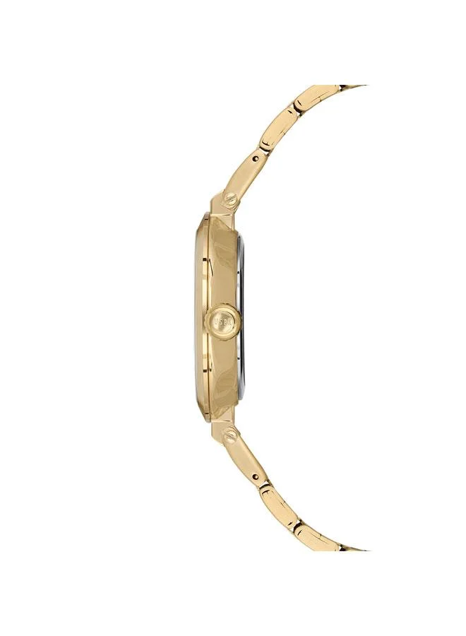 U.S. Polo Assn. Novelties 34mm Women's Watch with Gold Dial & Stainless Steel Bracelet