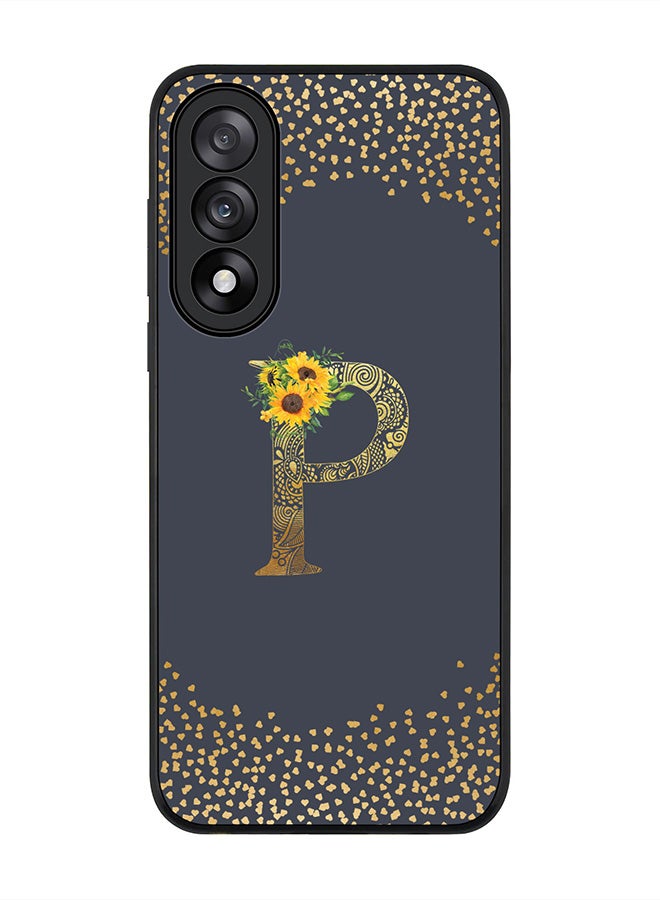 Stylizedd For OnePlus Nord 5 / Ace 5 Ultra Case,Slim fit Camera Protection, Shockproof Thin Phone cover  - Custom Floral Monogram - P  (Grey )