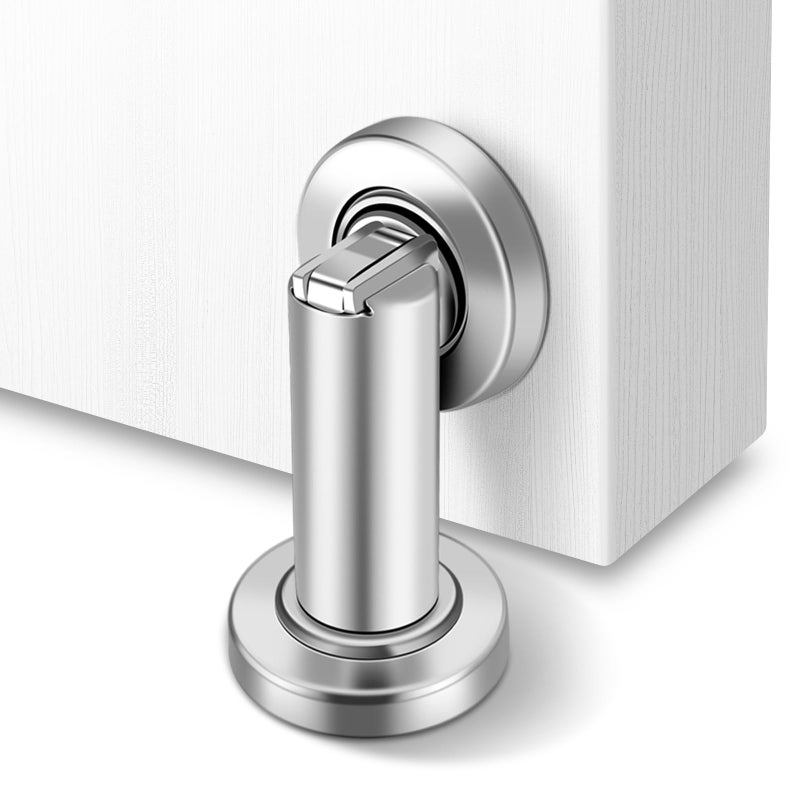 Gudui Magnetic Door Stopper Heavy Duty Door Stop for Wall Floor Mount Stainless Steel Door Catch Modern Magnetic Door Holders Indoor Outdoor Magnet Door Stoppers for Bottom of Door Brushed Nickel - Image 2