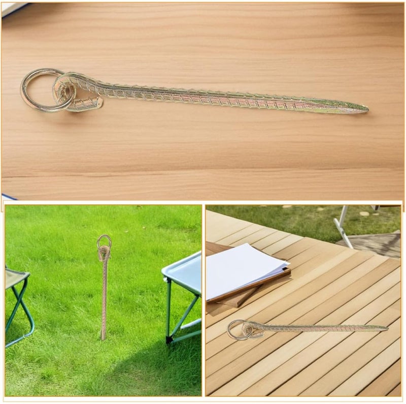 3pcs Heavy Duty Spiral Ground Stakes Iron Tie Out Anchors 14x400mm for Outdoor Pet Dog, Cattle, Sheep Tethering, Camping Yard and Livestock Use - Image 3