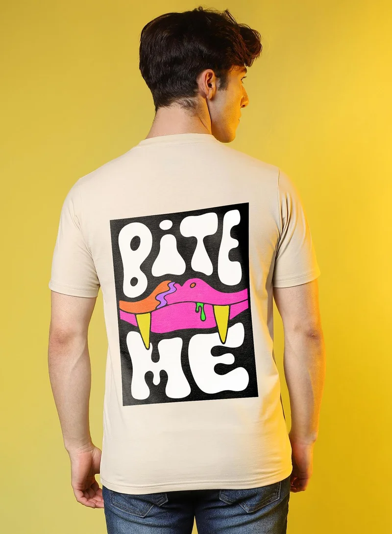 CAHOOT  Men's Pale Yellow Oversized Basic T-Shirt for Men | Best Price UAE