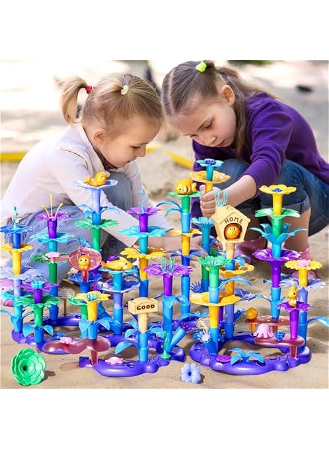 155 PCS Flower STEM Building Toys for Kids Toys -Classroom Toys for 2 3 4 5 6 Years Old Girls, Learning Preschool Toys with Storage Box, Ocean Toy, Gifts Toys for Age 2-4 4-5  - Image 3