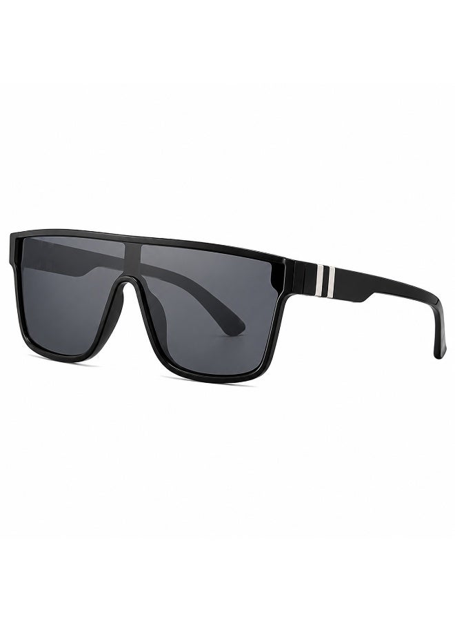 Unisex Oversized Square Sunglasses, Black Polarized UV400 Protection Eyewear, Lightweight Fashion Sunglasses for Men and Women Outdoor Travel  Driving - Image 5