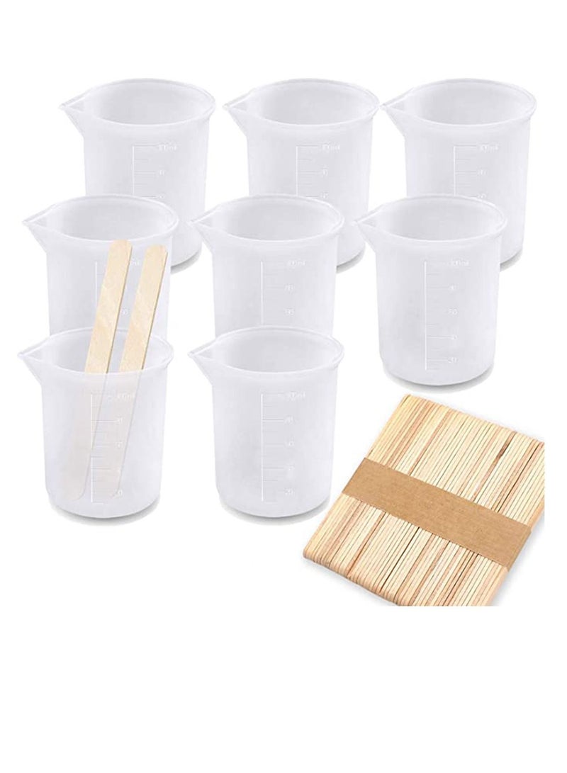 XiuWoo Silicone Mixing Cups Tools Kit, Precise Scale Measuring Non-Stick for Resin Glue Laboratory Teaching and Home Decoration with Sticks - Image 1