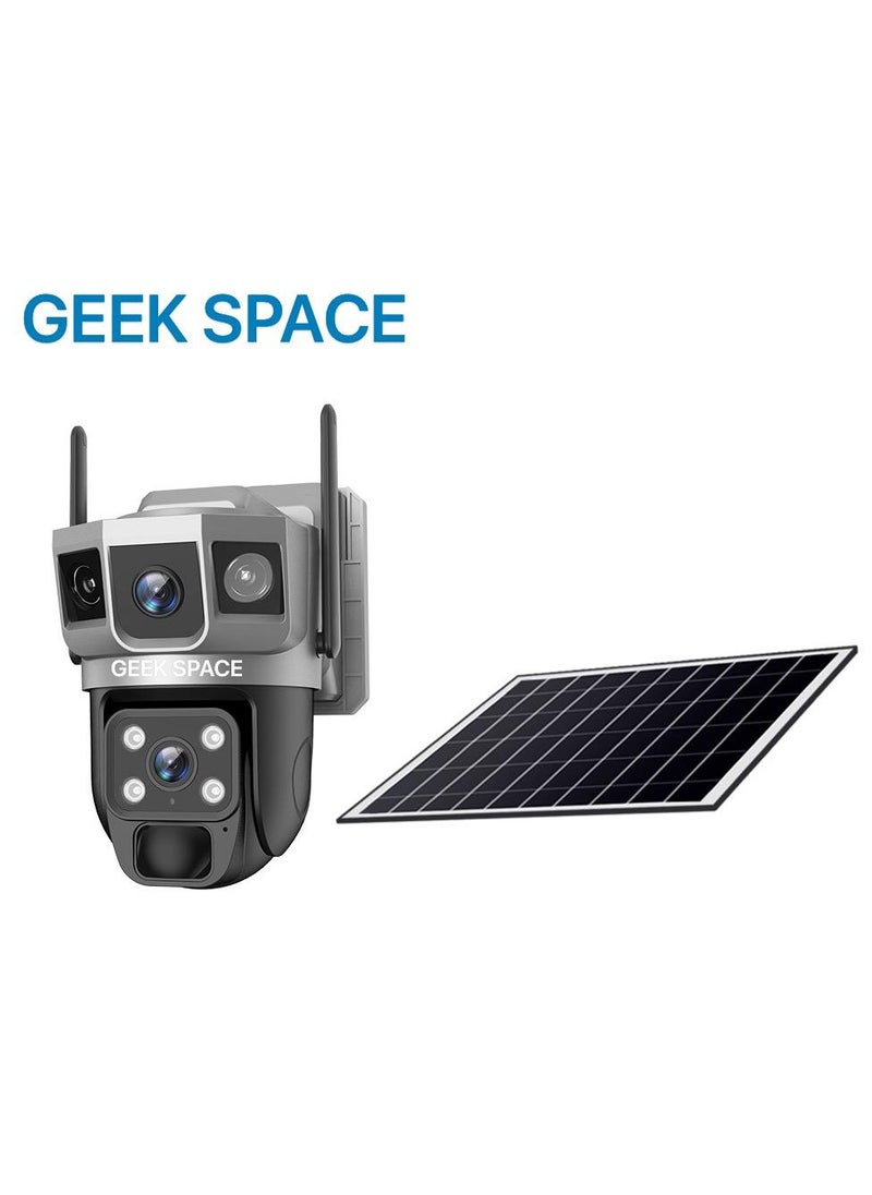 GEEK SPACE - Geek Space VTS02 WIFI Solar-Powered Outdoor Detection Camera Advanced Security Solution 10X Optical Zoom, Waterproof, PIR Motion Detection, 360 Degree Rotation - Image 1