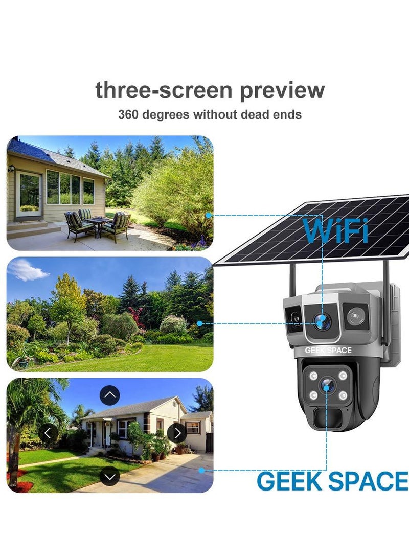 GEEK SPACE - Geek Space VTS02 WIFI Solar-Powered Outdoor Detection Camera Advanced Security Solution 10X Optical Zoom, Waterproof, PIR Motion Detection, 360 Degree Rotation - Image 1