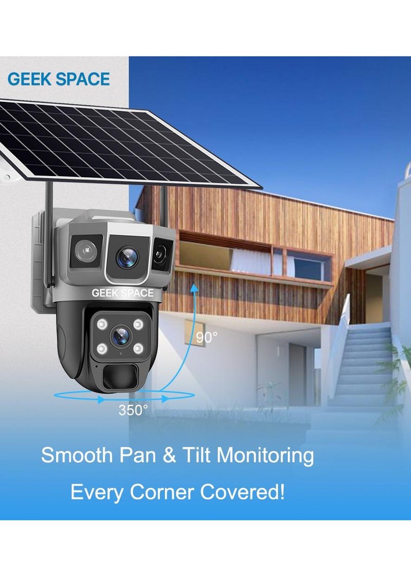GEEK SPACE - Geek Space VTS02 WIFI Solar-Powered Outdoor Detection Camera Advanced Security Solution 10X Optical Zoom, Waterproof, PIR Motion Detection, 360 Degree Rotation - Image 1