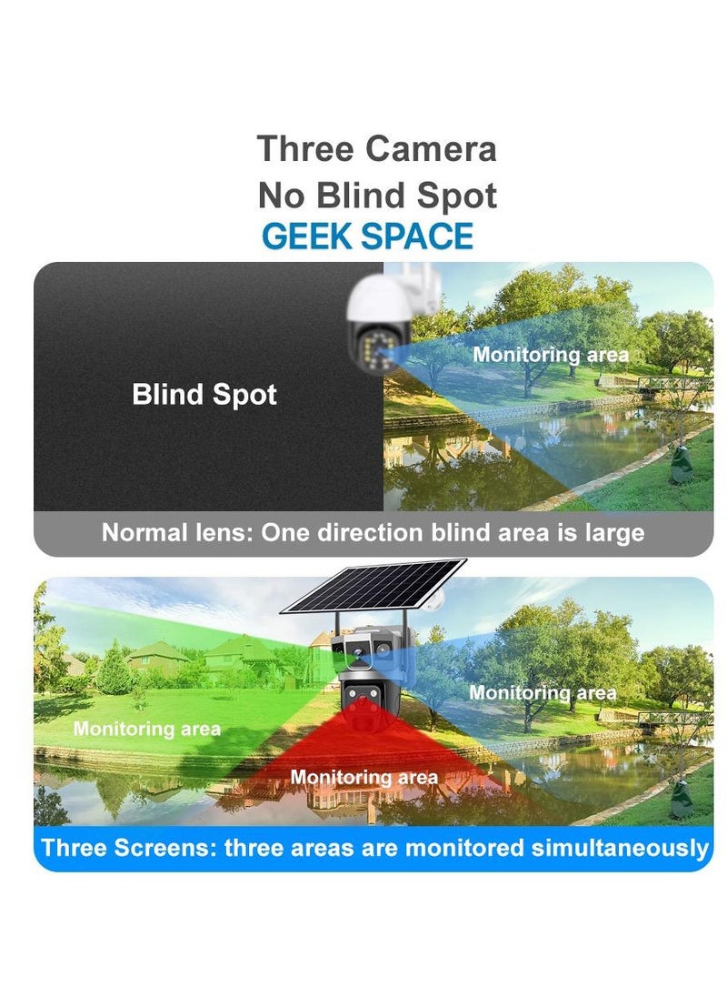GEEK SPACE - Geek Space VTS02 WIFI Solar-Powered Outdoor Detection Camera Advanced Security Solution 10X Optical Zoom, Waterproof, PIR Motion Detection, 360 Degree Rotation - Image 1