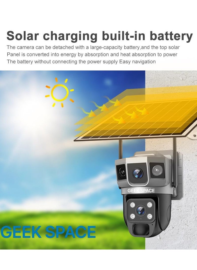 GEEK SPACE - Geek Space VTS02 WIFI Solar-Powered Outdoor Detection Camera Advanced Security Solution 10X Optical Zoom, Waterproof, PIR Motion Detection, 360 Degree Rotation - Image 1