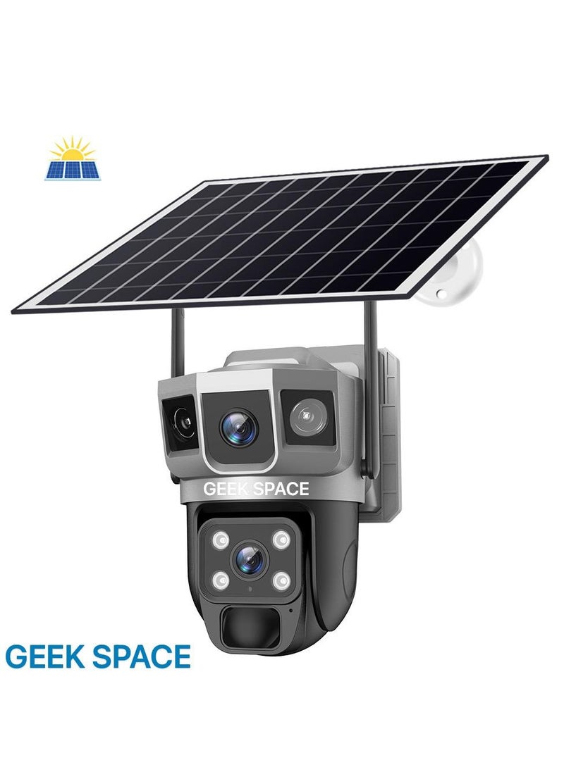 GEEK SPACE - Geek Space VTS02 WIFI Solar-Powered Outdoor Detection Camera Advanced Security Solution 10X Optical Zoom, Waterproof, PIR Motion Detection, 360 Degree Rotation - Image 1