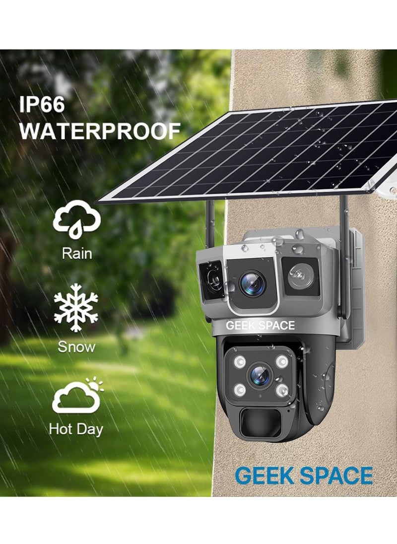 GEEK SPACE - Geek Space VTS02 WIFI Solar-Powered Outdoor Detection Camera Advanced Security Solution 10X Optical Zoom, Waterproof, PIR Motion Detection, 360 Degree Rotation - Image 1