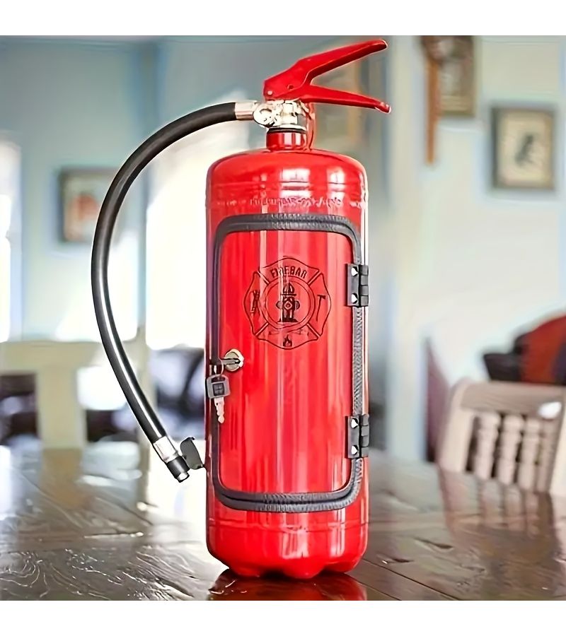 Metal Fire Extinguisher Wine Bottle Rack Stackable Design Indoor Outdoor Use - Image 2