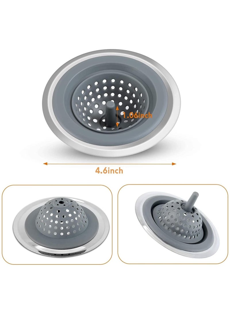 Kitchen Sink Strainer Silicone Sink Stopper for Kitchen Sink 4.5 inches. (Grey) - Image 1