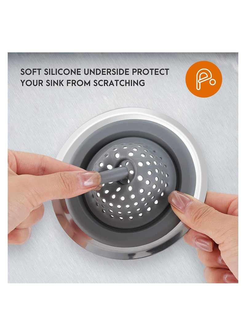 Kitchen Sink Strainer Silicone Sink Stopper for Kitchen Sink 4.5 inches. (Grey) - Image 3