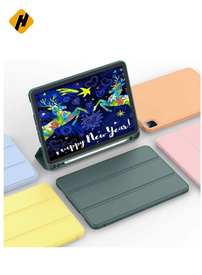 HuHa ZryXal iPad Pro 12.9 Case 2020 with Pencil Holder (4th Generation), Premium Protective Case Cover with Soft TPU Back and Auto Sleep/Wake Feature for 2020/2018 iPad Pro 12.9 (Midnight Green)  - Image 4