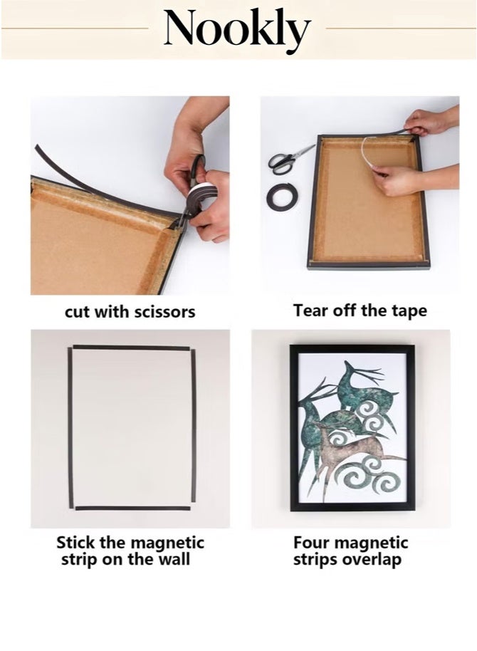 nookly Magnetic Tape with Adhesive, Magnet Tape Roll with Strong Adhesive Backing for DIY Art Projects - Image 3