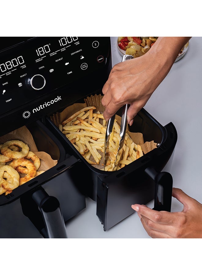 nutricook Air Fryer Disposable Liners, 150pcs Non-Stick, Waterproof Paper Liner for Air Frying, Baking, Compatible with Nutricook Air Fryer Duo 2 8.5L, 22cm, Square - Image 5