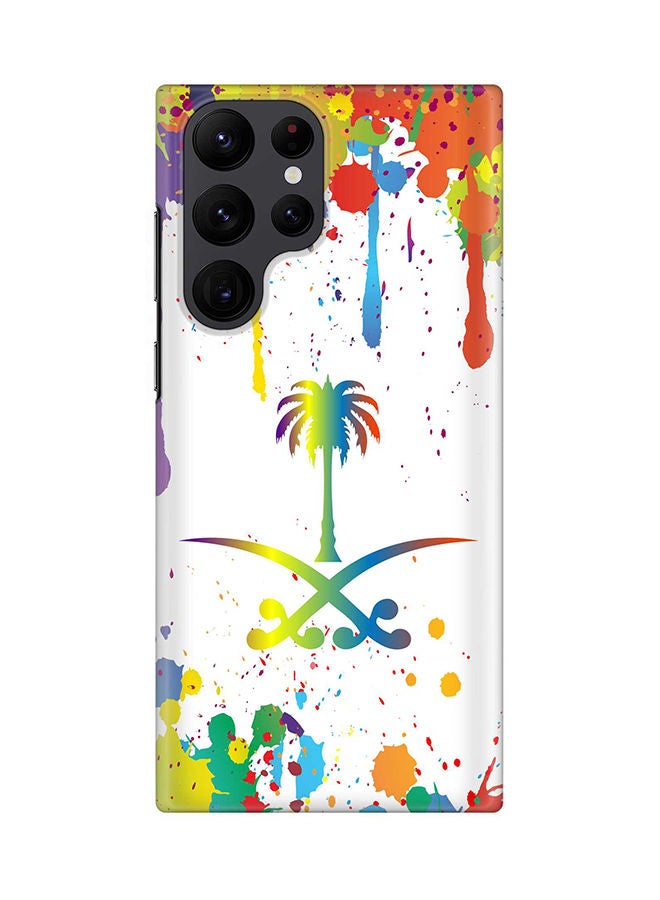 Stylizedd Case for Samsung Galaxy S22 Ultra 5G Snap Case Slim Snap Classic Series Shield Matte Finish Print - Colorful Saudi - Image 1