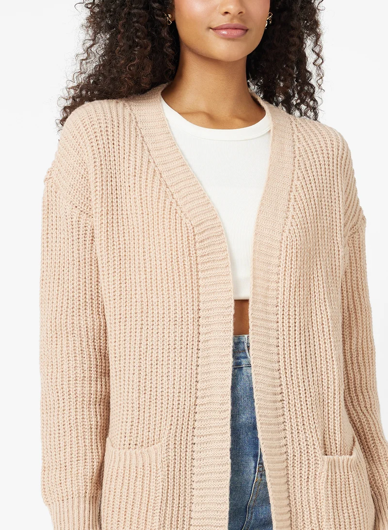 Ginger Longline Kniited Cardigan with Pockets