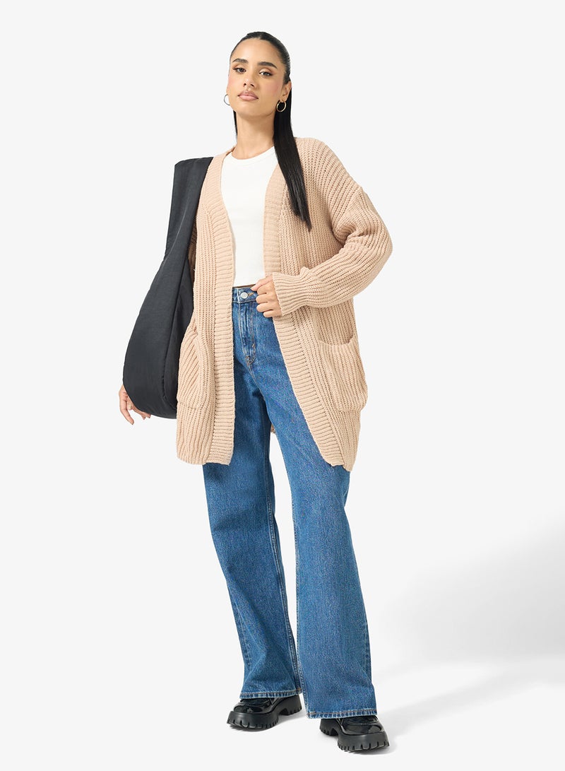 Ginger Longline Kniited Cardigan with Pockets - Image 4
