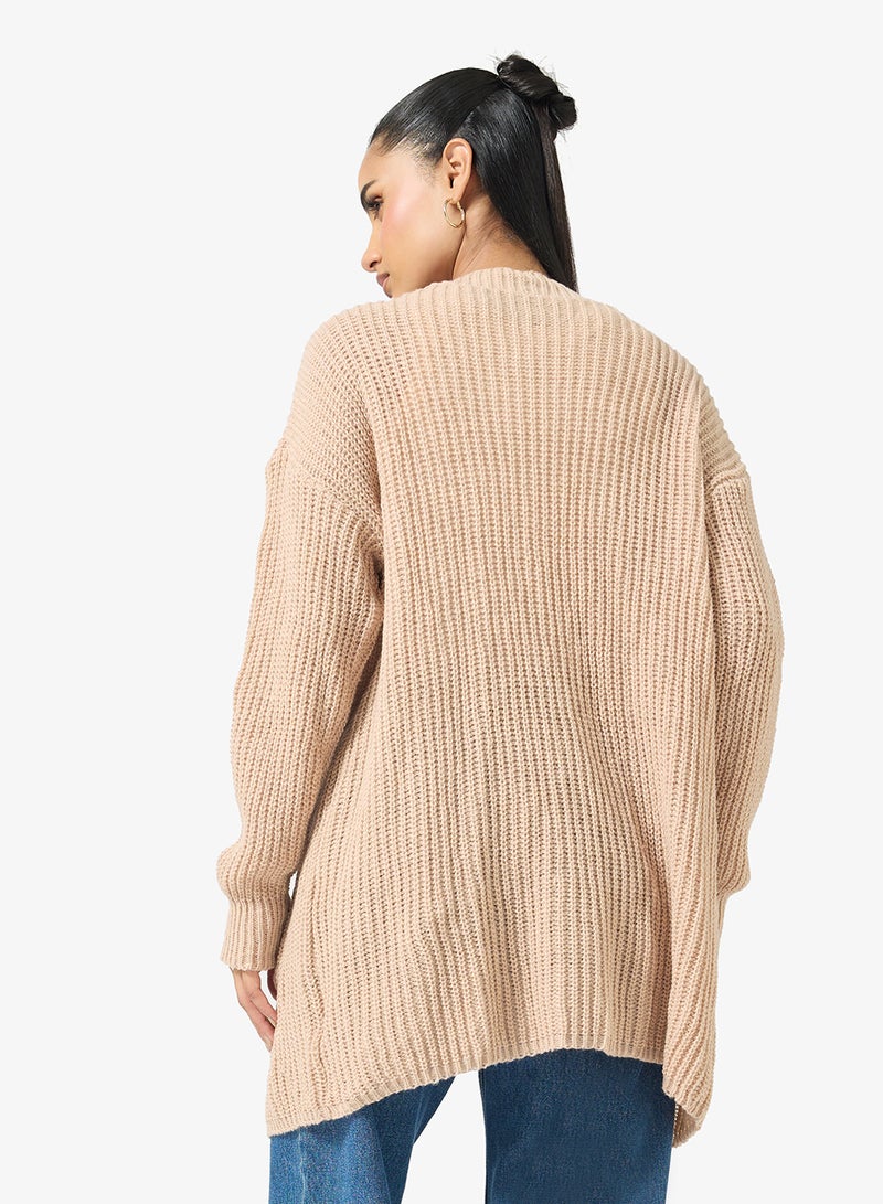 Ginger Longline Kniited Cardigan with Pockets - Image 2