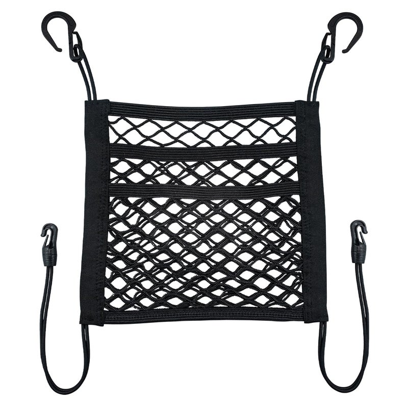 VEHIRIE 3Layer Car Mesh Organizer Storage Between Front Seats Kid Dog Pet Net Barrier Car Net Pocket Elastic Tissue Purse Holder Netting for SUV Van - Image 2