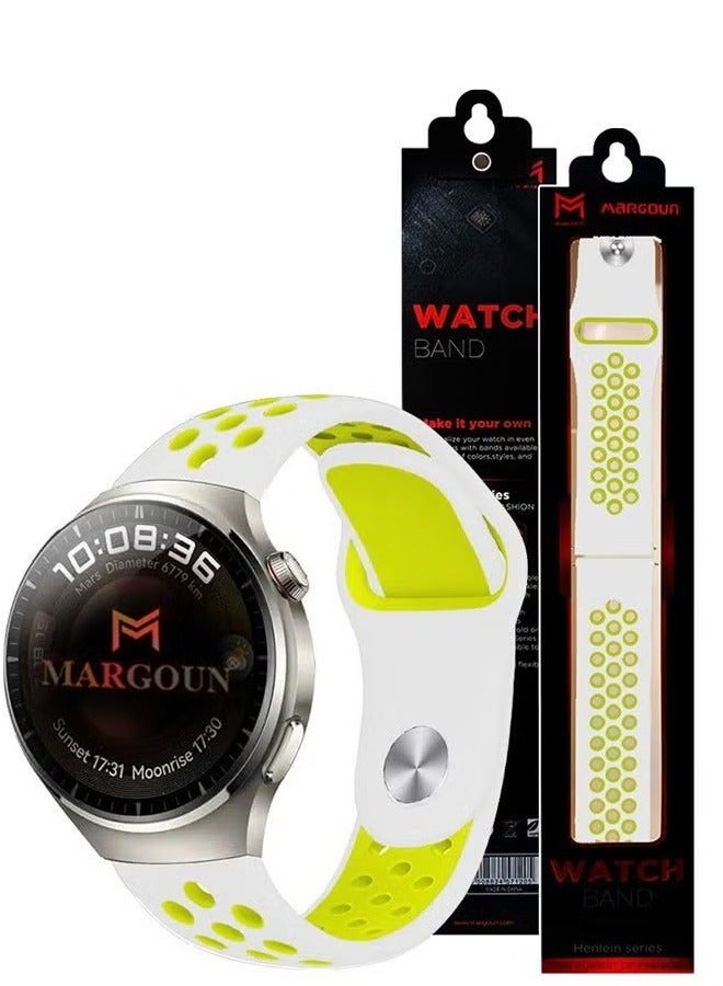 vesus Nike Watch Sport Band Compatible With Huawei 4 4 Pro White/Yellow