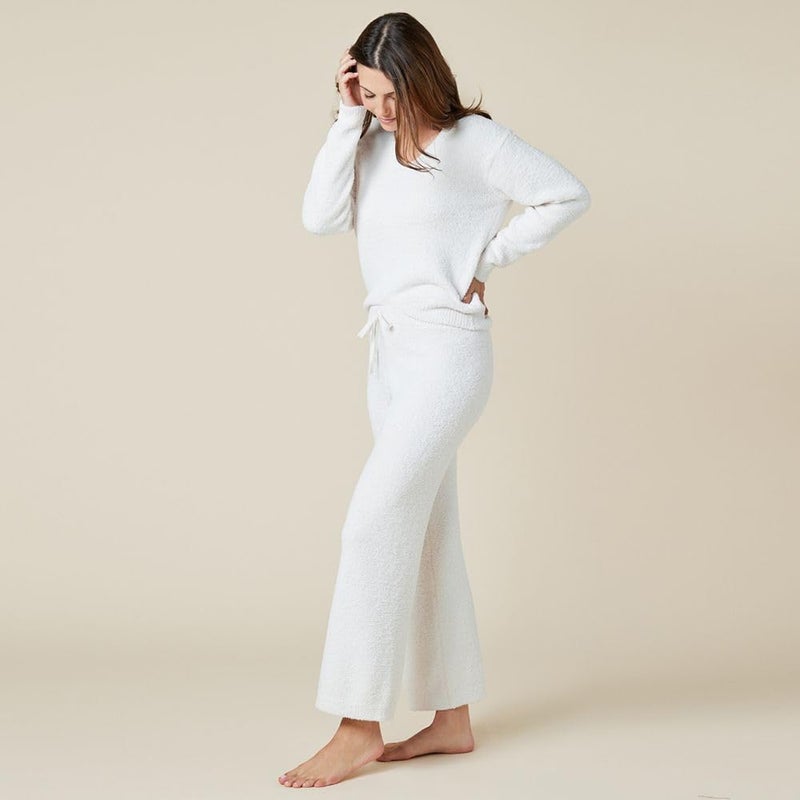 Softies Marshmallow V Neck Lounge Set for Women Ultra Soft 2 Piece Loungewear with Relaxed Top and Straight Leg Pants, Almond, XS - Image 4