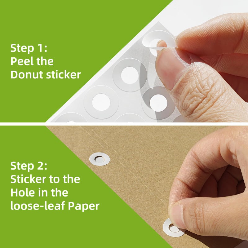 Anylabel 2500 Pack Self-Adhesive Hole Reinforcement Stickers, 1/4" Diameter Hole Punch Reinforcement Labels for School Home and Office, White, Non-Printable - Image 4