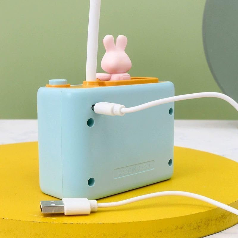 CLOMANA Plastic 3 in 1 USB Chargeable Led Light Table Night Lamp for Kids Bedroom with Pencil Sharpener Pen Holder Stand for Girls Boys Multicolor - Image 5